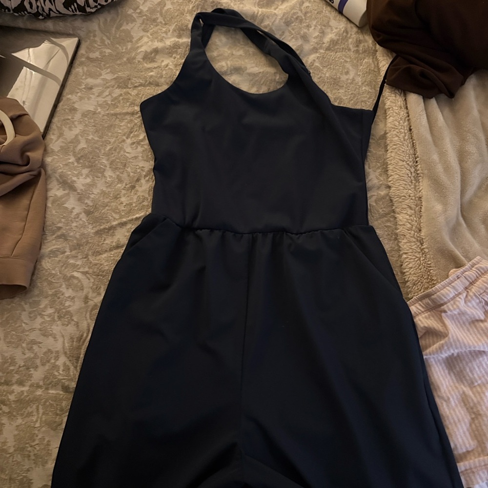 Navy Blue Halter Jumpsuit